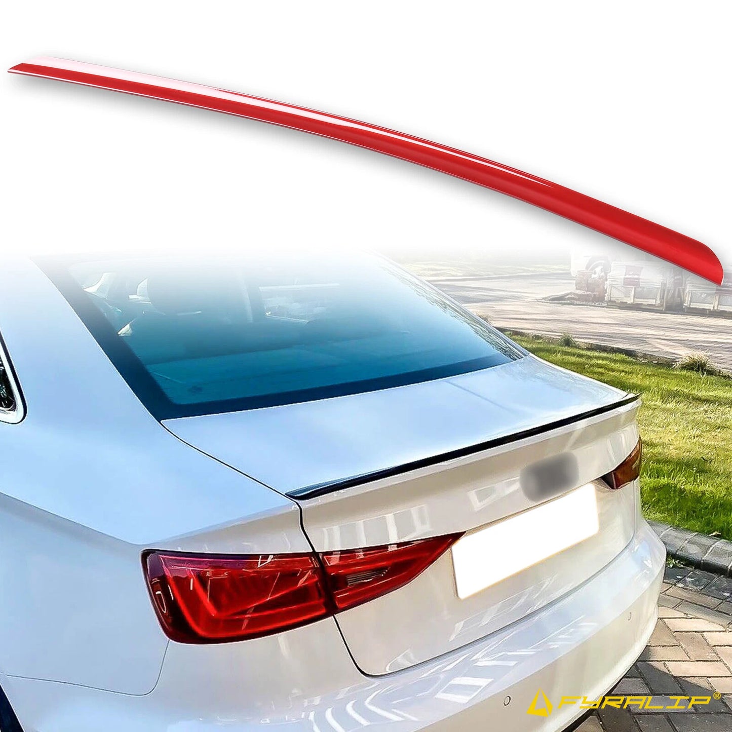 Red Boot Lip Spoiler for Audi A3 8V Sedan (2012-Present)