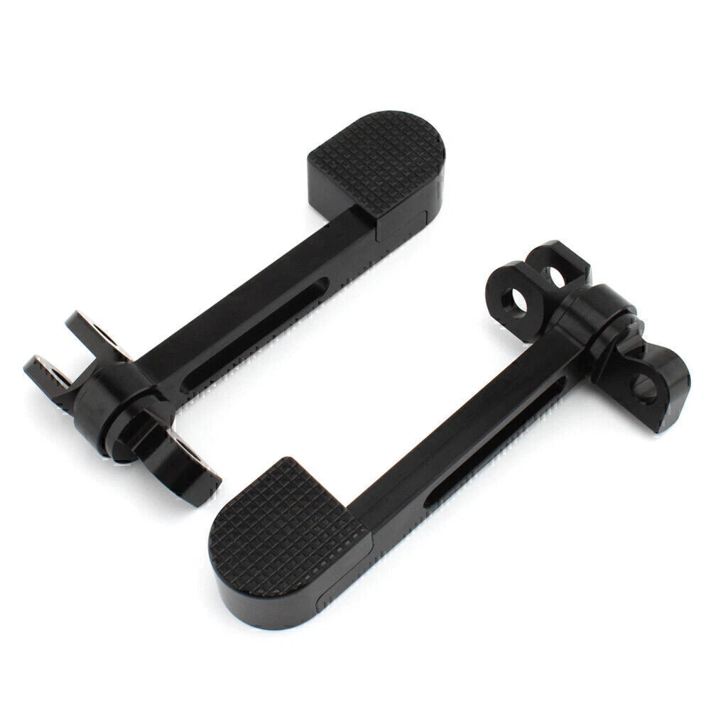Black Stirrup Heel Foot Rest Pegs for Harley Sportster XL 883 1200 Softail FXWG