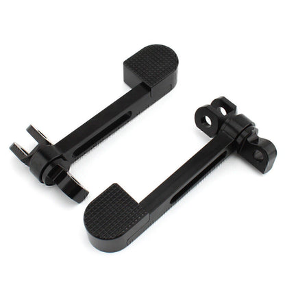 Black Stirrup Heel Foot Rest Pegs for Harley Sportster XL 883 1200 Softail FXWG