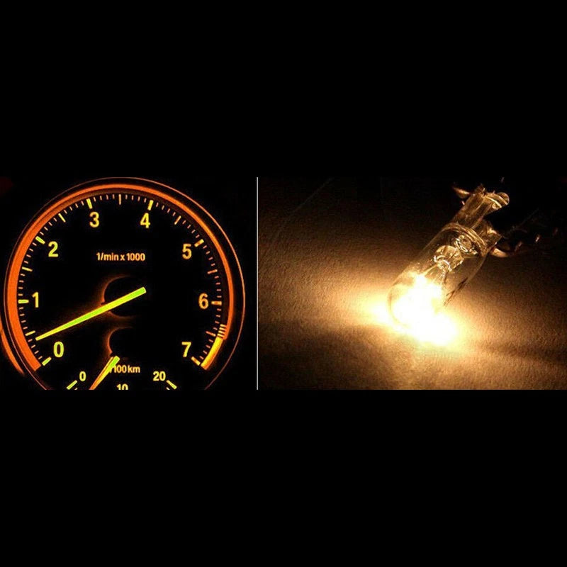 10 x T5 Yellow Dash Light Bulbs for Car Instrument Panel
