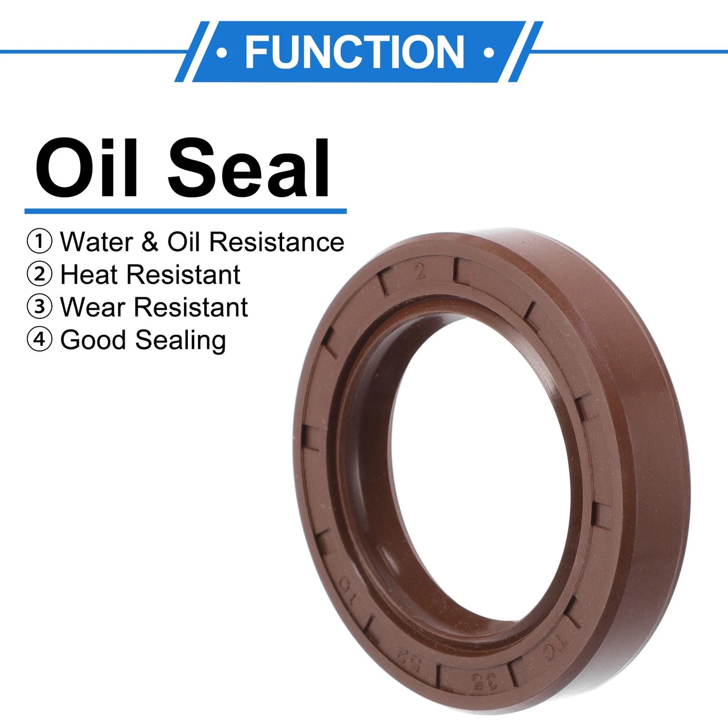 Oil Seal 35x52x10mm 2 x Rotary Shaft Seal FKM Rubber for Make Model