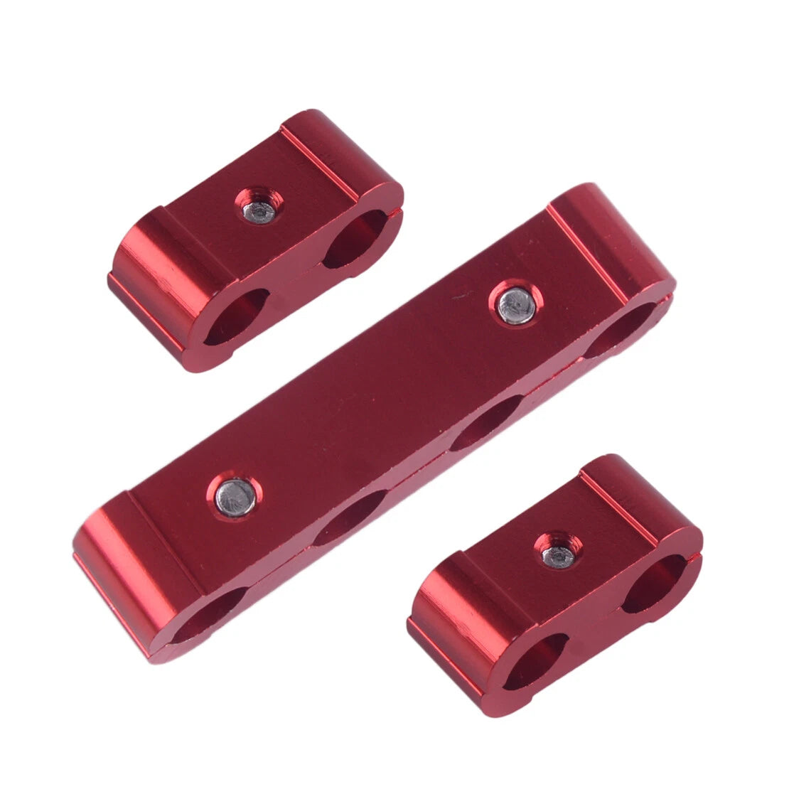 3 x Red Aluminum Engine Spark Plug Wire Separator Clamps