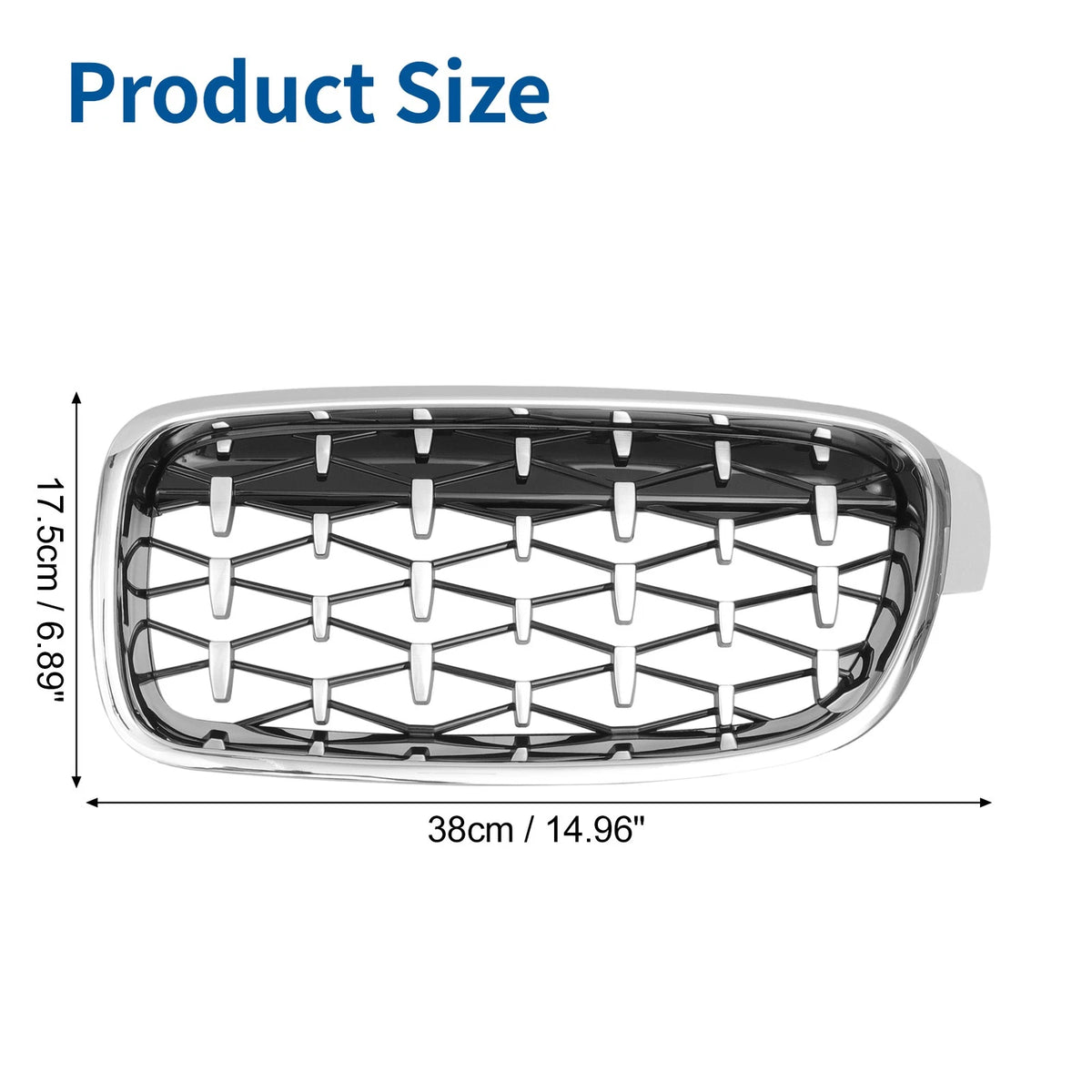 1 Pair Front Hood Bumper Grille Grill for BMW 3 Series (2013-2018)