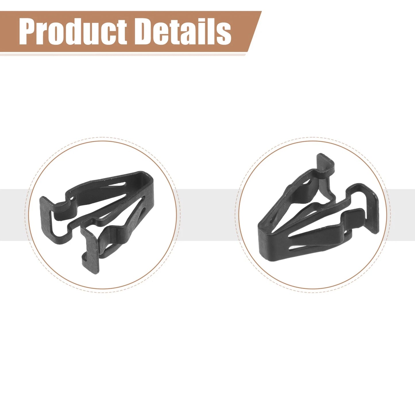 2 x Black Sun Visor Cap Clips for Ford Edge (2015-2023)