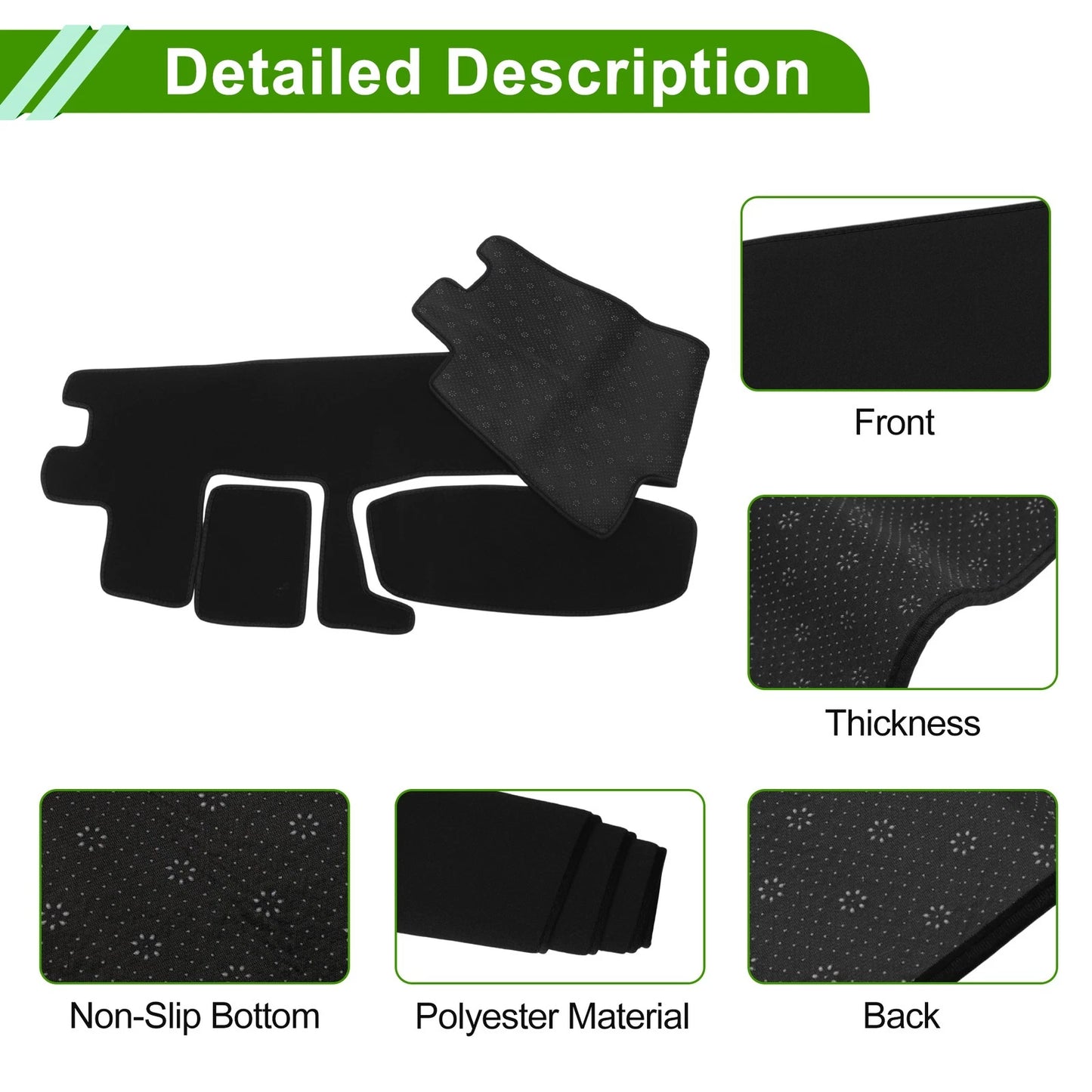 Dashboard Cover Black for Toyota Roomy Tank (2016-2020) 1 Pcs Anti-Slip