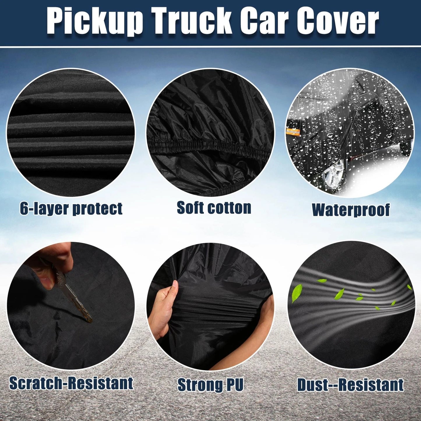 Waterproof Pickup Truck Cover for Toyota Tacoma Crew Cab 2005-2021