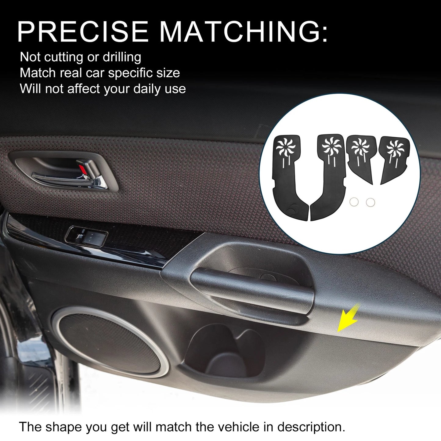Leather Anti Kick Pad Sticker for Porsche Cayenne (2010-2015) Black