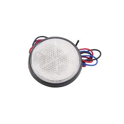 2 x White LED Round Reflectors Tail Lamp for Make Model
