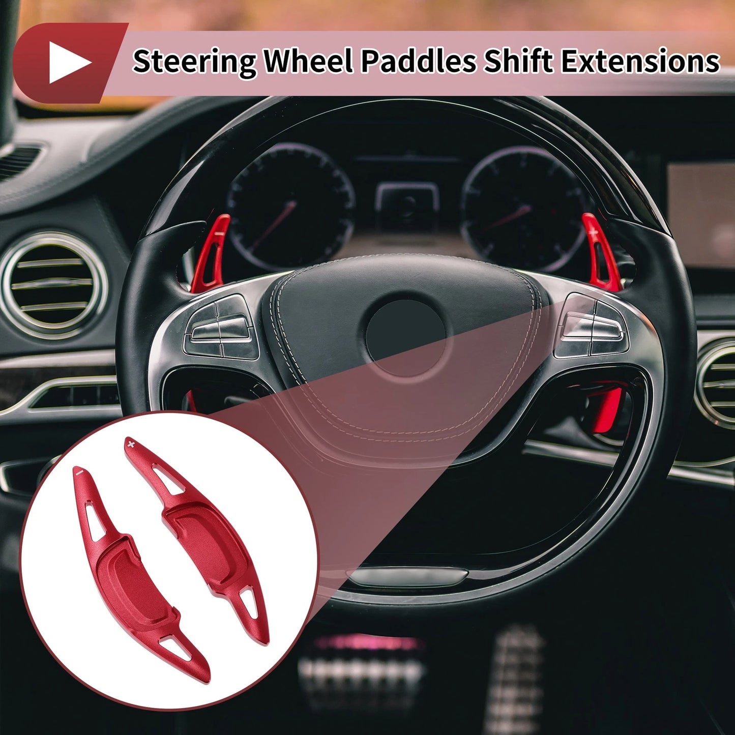 Red Aluminum Alloy Steering Wheel Paddles for Mazda Axela (2020-2021)
