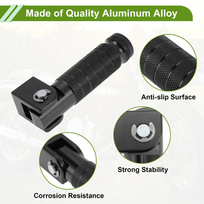 FootPegs 2 x Rear Footrest Aluminum Alloy Black for Motorcycle