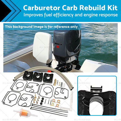 3 x Carburetor Rebuild Kit for Yamaha 2-Stroke 40/50HP Outboard Motor