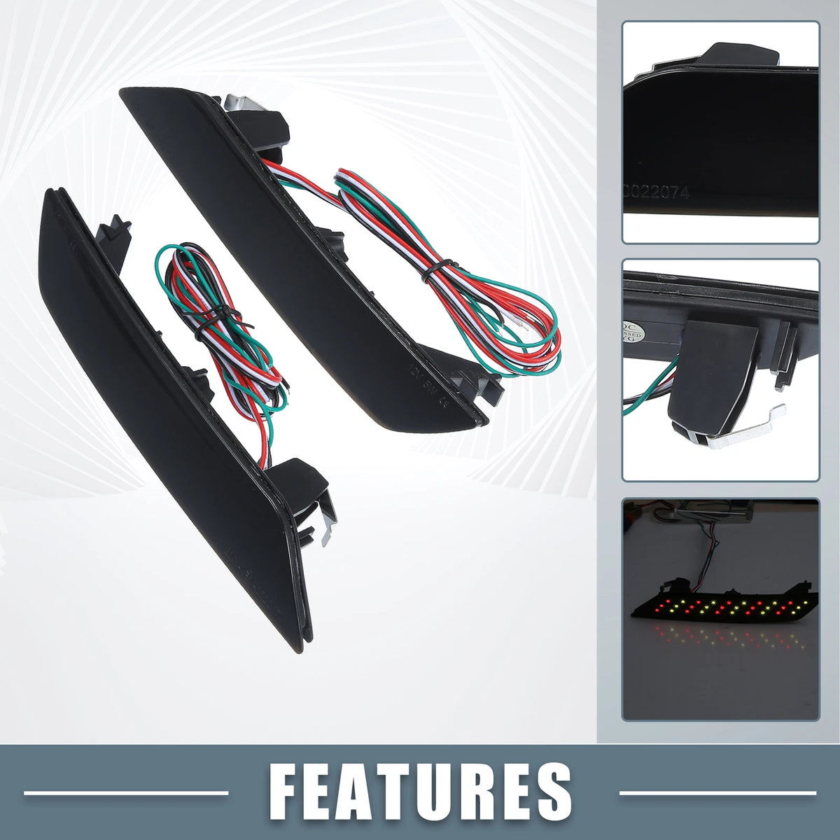 Smoked LED Rear Bumper Reflector Brake Light for Honda Civic (2013-2015)