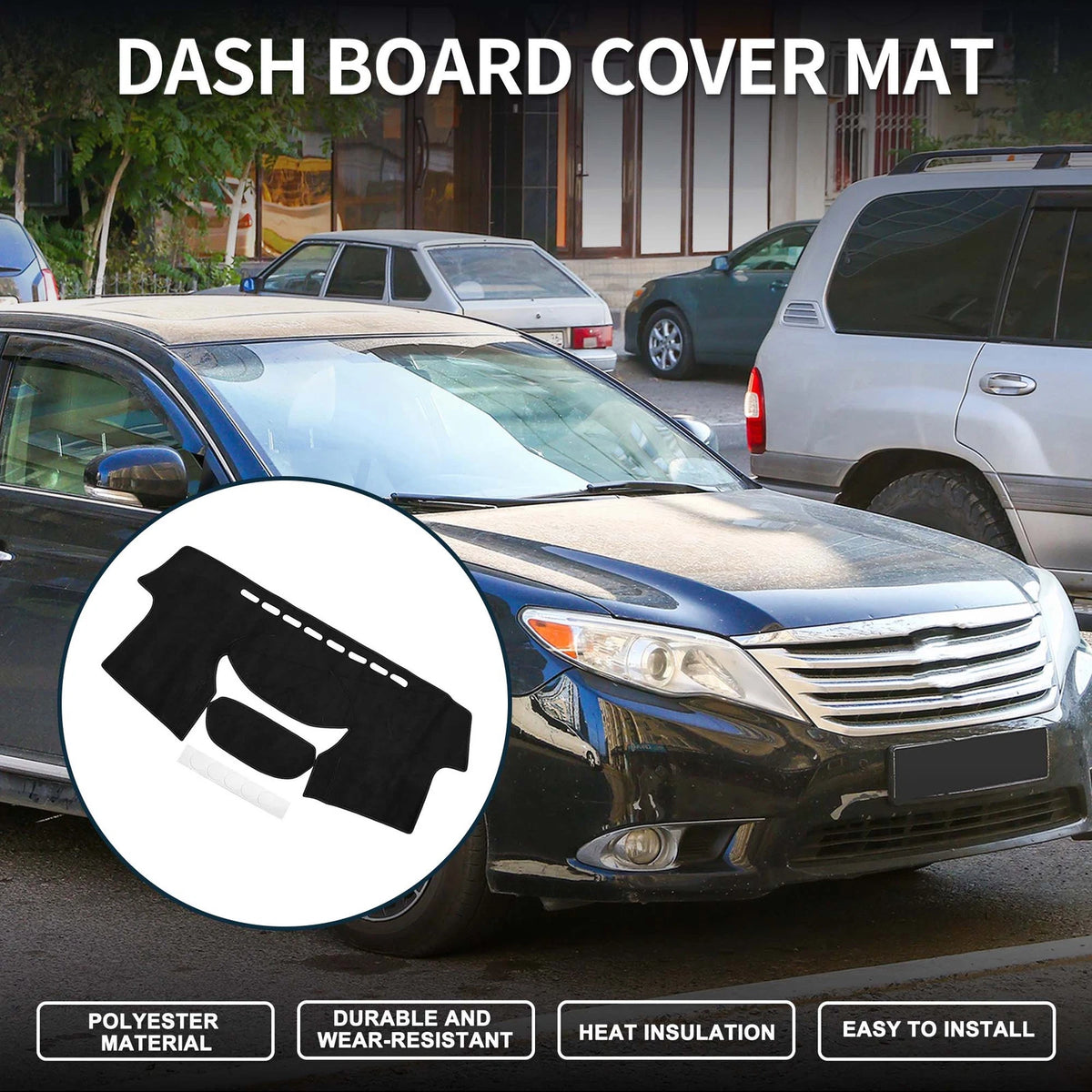 Dashboard Cover Mat for Toyota Vitz 90 Series (2005-2010) Black