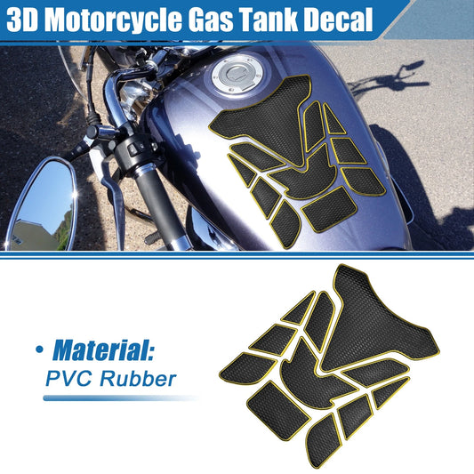 1 x Gas Tank Decal Sticker 7.68''x5.63'' Black Yellow for Universal Motorcycle