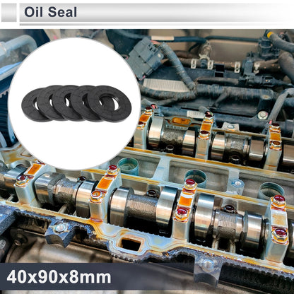 Oil Seal Rotary Shaft Seal Nitrile Rubber 40x90x8mm Black 5 Pcs