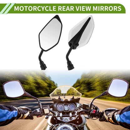 Rear View Mirrors / 1 Set / Leaf Shape White Iron Plastic for M10 Motorcycle