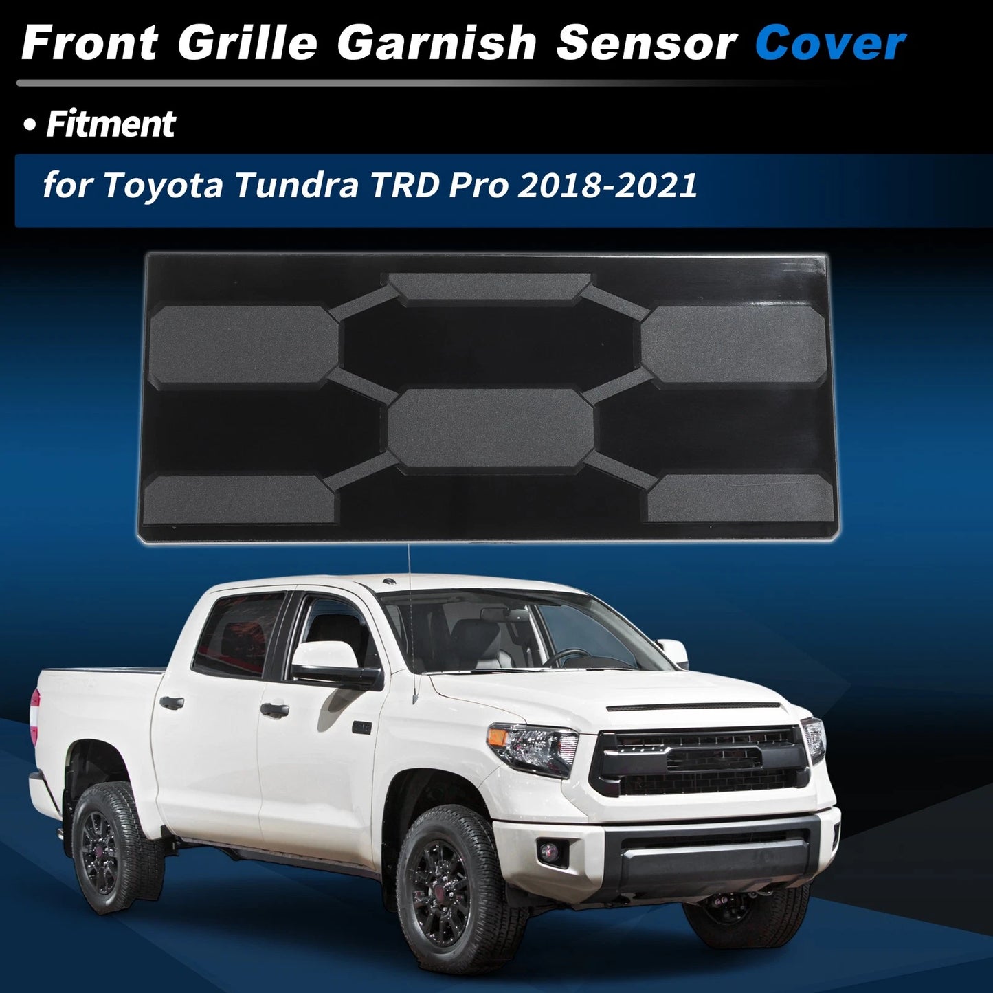 Front Grille Garnish Radar Sensor Cover for Toyota Tundra 2018-2021