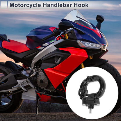 Round Shape Aluminum Alloy Motorcycle Hanging Hook 1 Pc Black