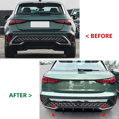 Rear Bumper Diffuser Lip Cover for Audi A3 8Y Sline (2024-2025)