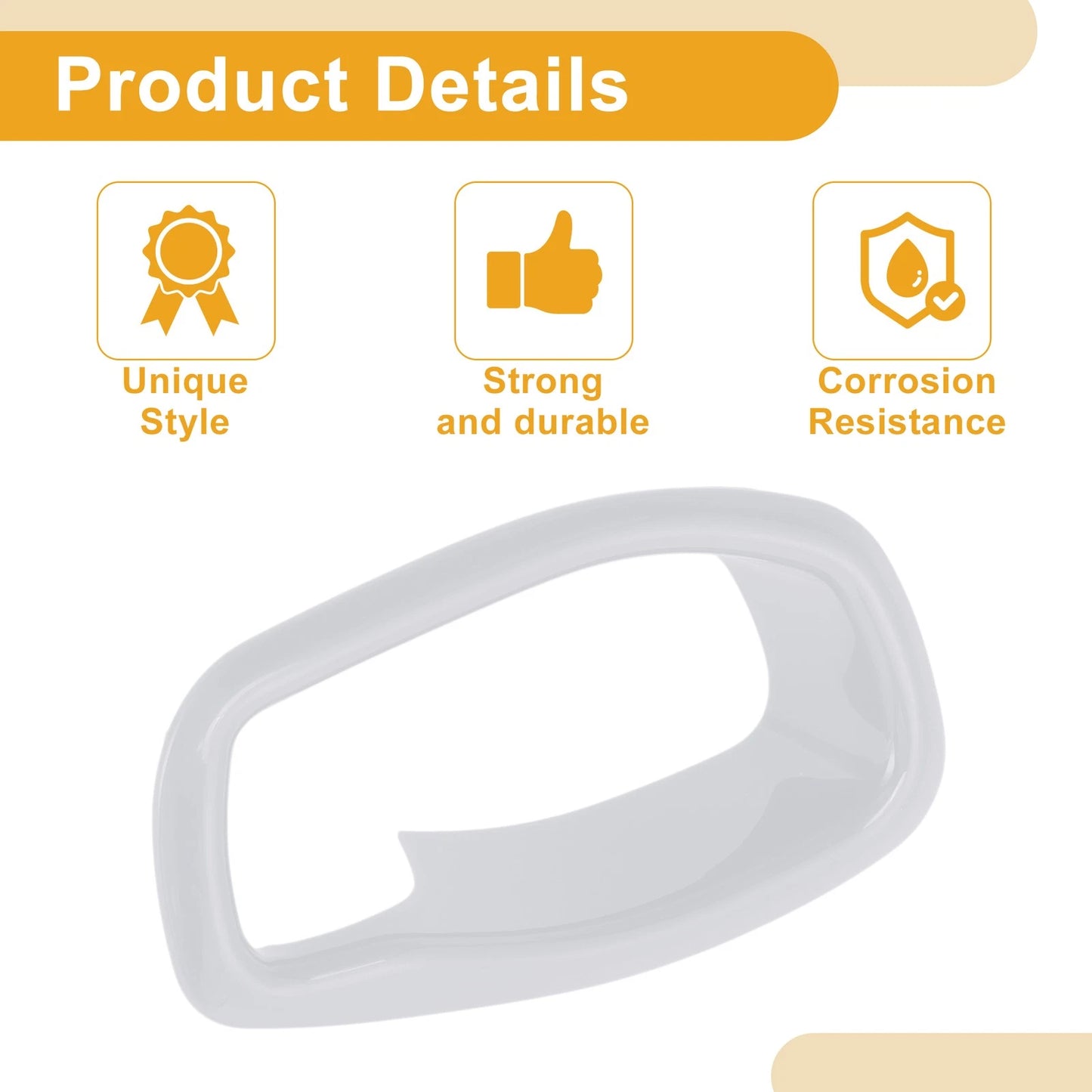 4 x White ABS Interior Door Handle Bowl Cover Trim for Jeep Renegade (2015-2023)