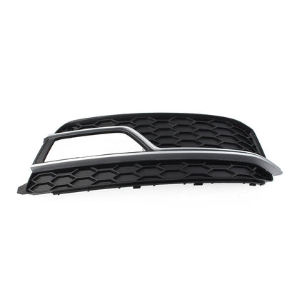Front Bumper Fog Light Grille Cover w/Silver Trim for Audi A5 S5 (13-17)
