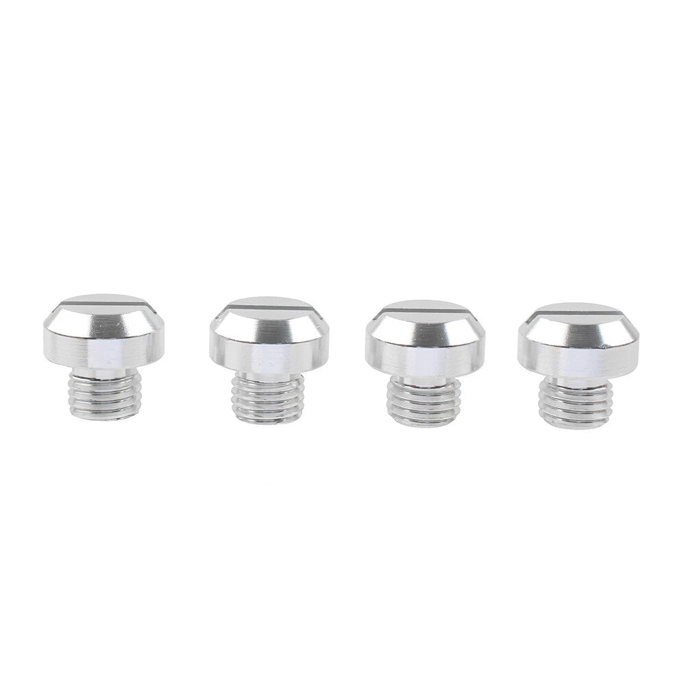 4PCS M10 Motorcycle Mirror Hole Blanking Plugs Screws Caps Silver