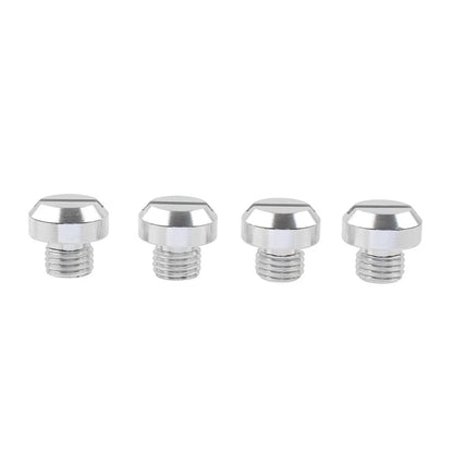 4PCS M10 Motorcycle Mirror Hole Blanking Plugs Screws Caps Silver