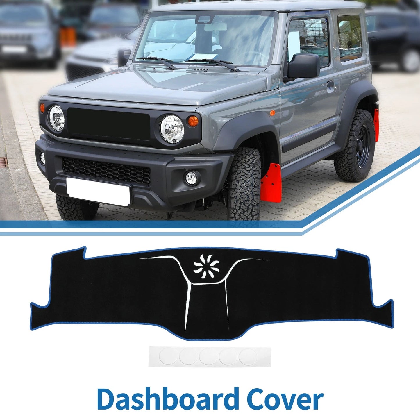Dashboard Cover Mat for Ford Mustang Mach-E 2021-2024 Black Blue