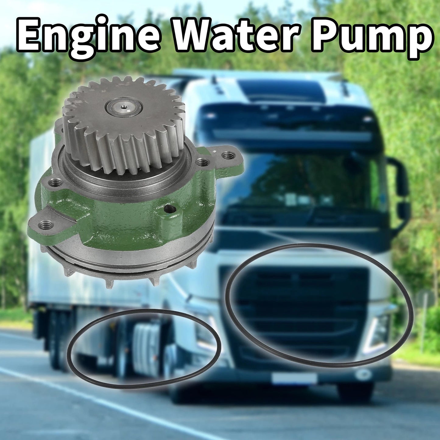 Water Pump with Rubber Ring Kit for Volvo D12 (2000-2005)