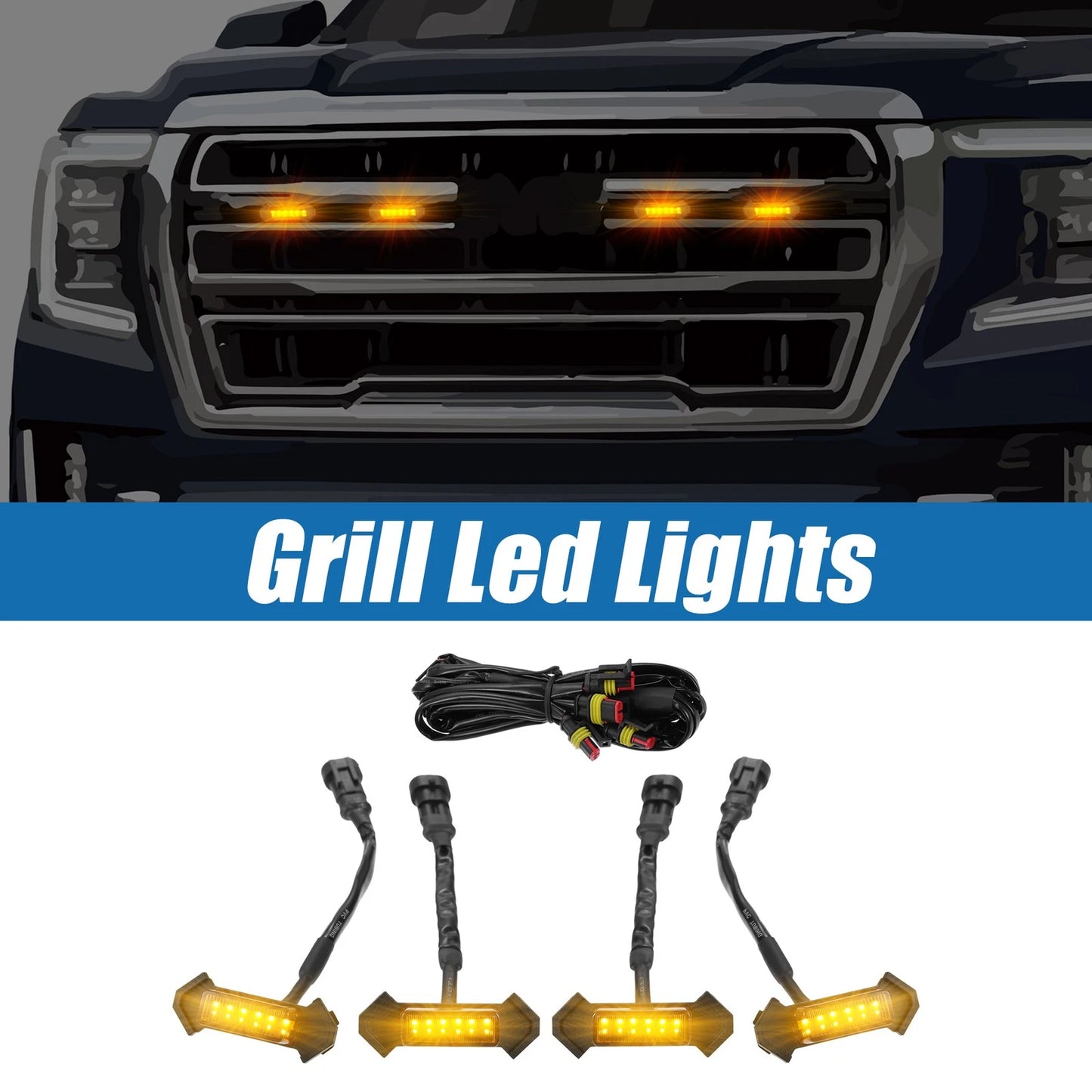 Grill LED Light Front Grille Lights for Toyota Tacoma (2016–2022)