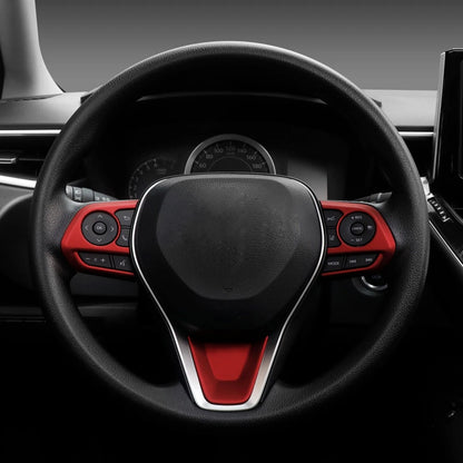 3 x Red Steering Wheel Cover Trim for Toyota Corolla (2019-2021)
