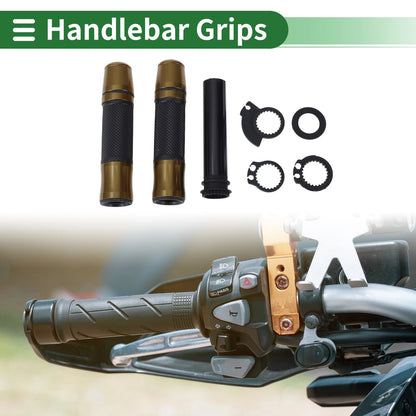 7/8" / 22mm / Motorcycle Hand Grips Black Bronze Tone for Universal