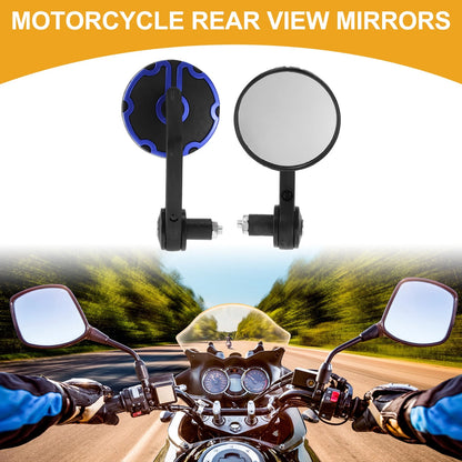 Rear View Mirrors Handlebar Mirrors Black Blue Aluminum Plastic for M8