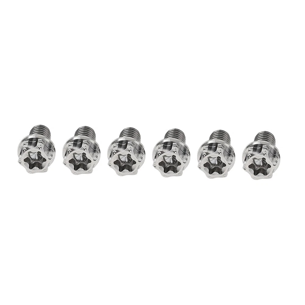 6pcs M8x15mm Titanium Torx Head Flange Bolts for Motorcycle Bike