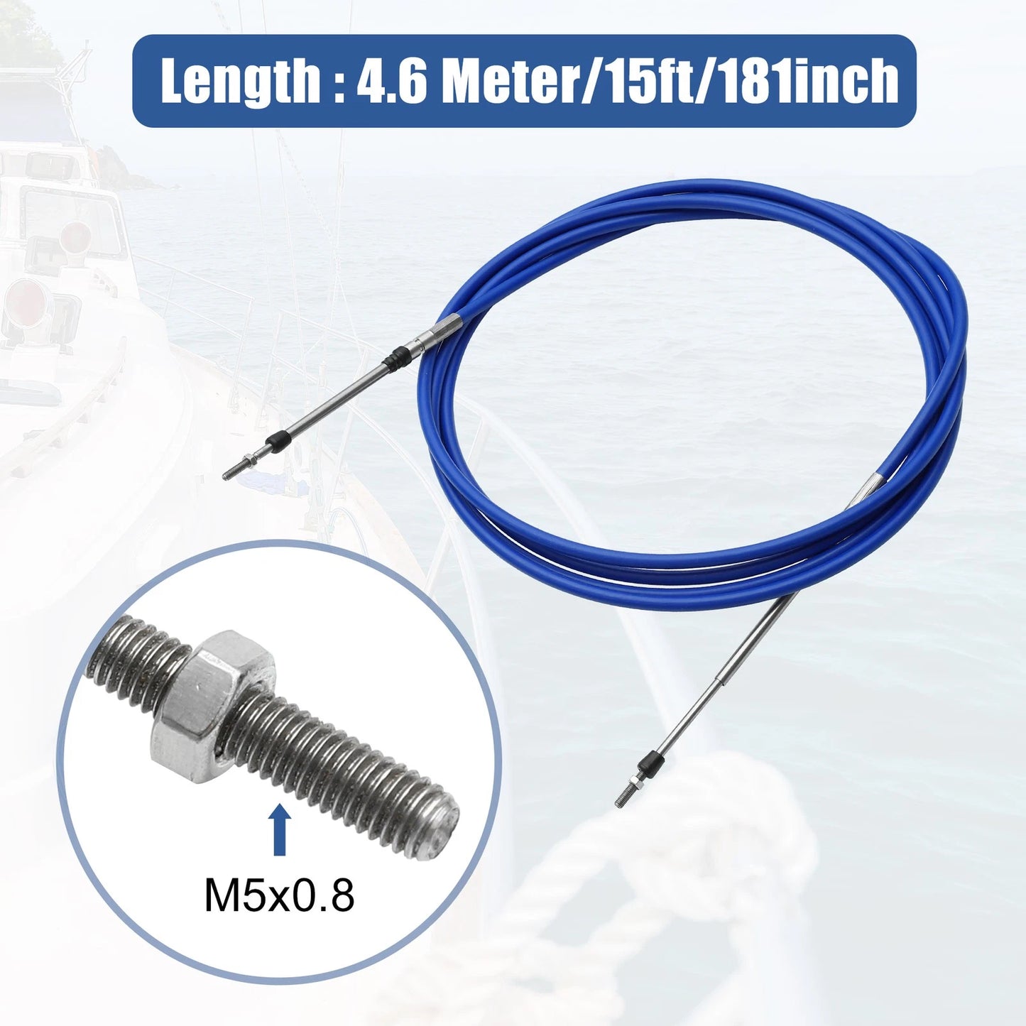 2 x Marine Throttle Shift Remote Control Box Cable for Make Model
