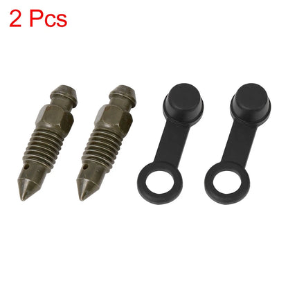 2 x Banjo Bolt Bleeder Screws M8x1.25 with Cap for Motorcycle