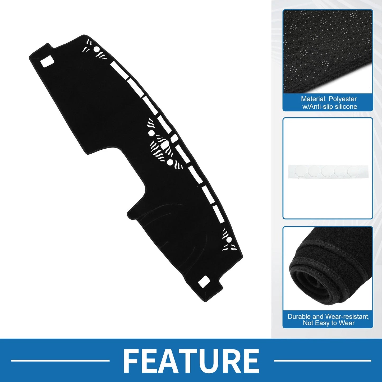 Dashboard Cover Mat for Ford Maverick 2022-2024 Sun Protector Black