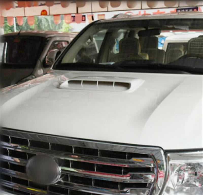 White Decorative Air Flow Intake Hood Scoop Vent Cover for Universal Cars