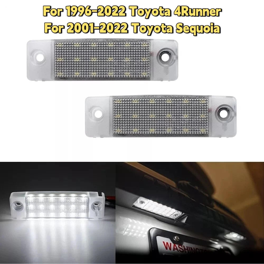 Pair LED 6000K Plate Lights for Toyota 4Runner Sequoia (1996–2022)