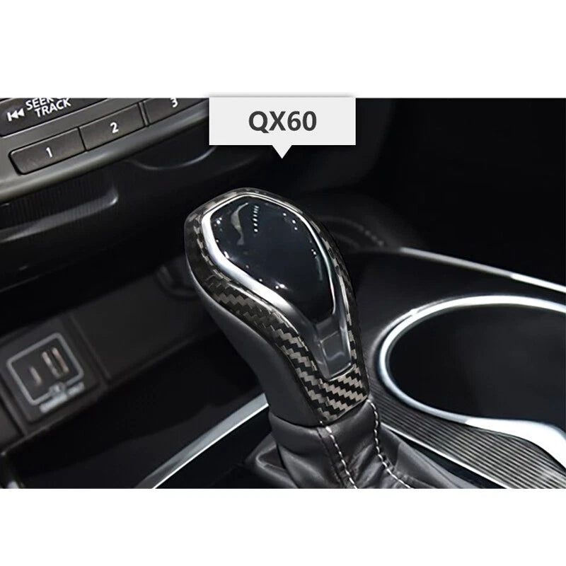Real Carbon Fiber Gear Shift Knob Cover Trim fit for Infiniti Q50 Q60 QX60 QX80