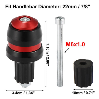 Pair 7/8" 22mm Handlebar End Plugs for Motorcycles Dirt Bikes Scooters