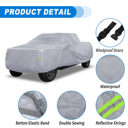 Waterproof Car Cover with Driver Door Zipper for Ford F150 Crew Cab (2015-2023)