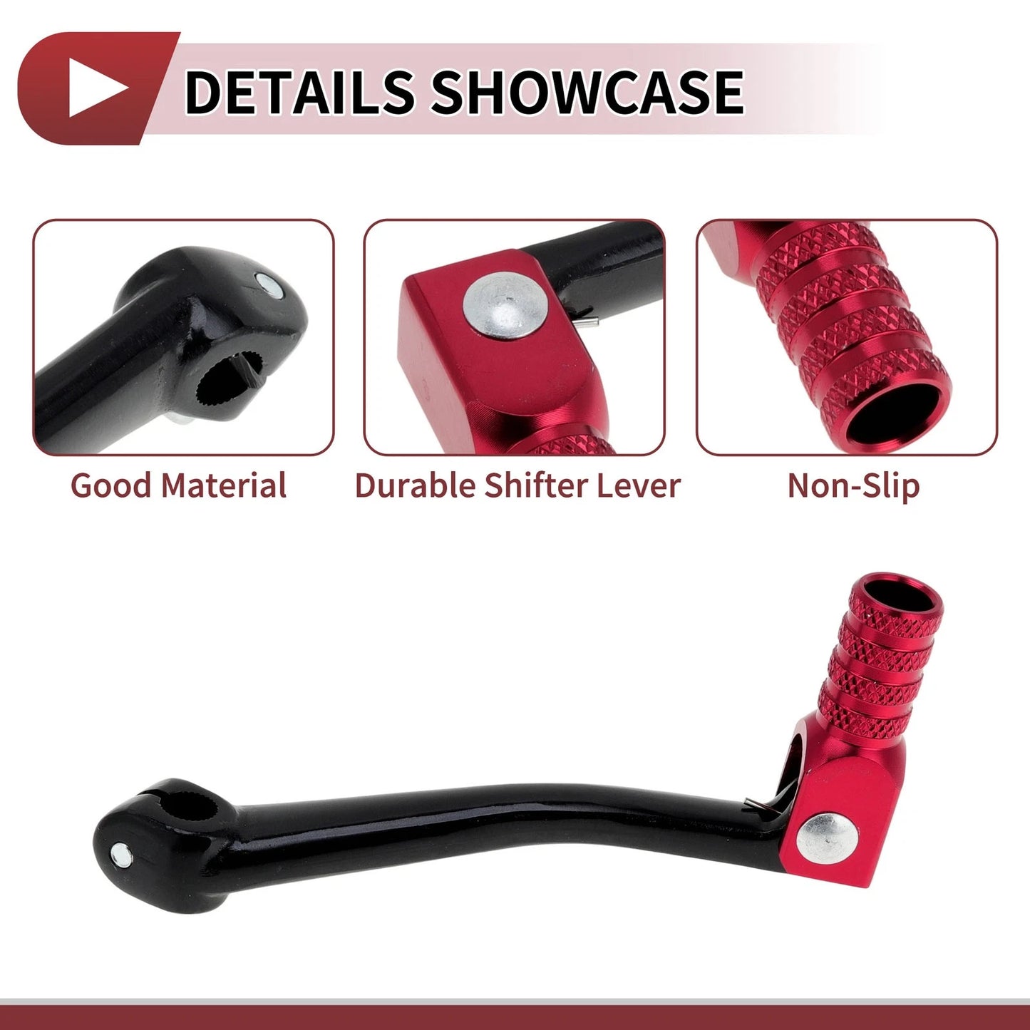 Folding Gear Shifter Lever for Honda CRF50 Black/Red