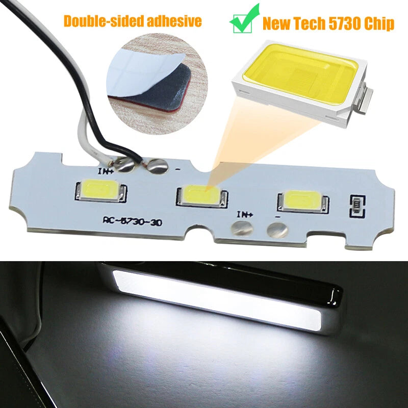Ice Blue LED Car Door Handle & Armrest Lights for Interior Decor