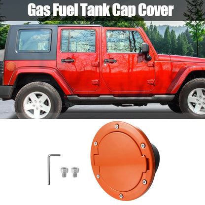 Orange Aluminum Alloy ABS Gas Fuel Tank Cap Cover for Jeep Wrangler (2007-2017)