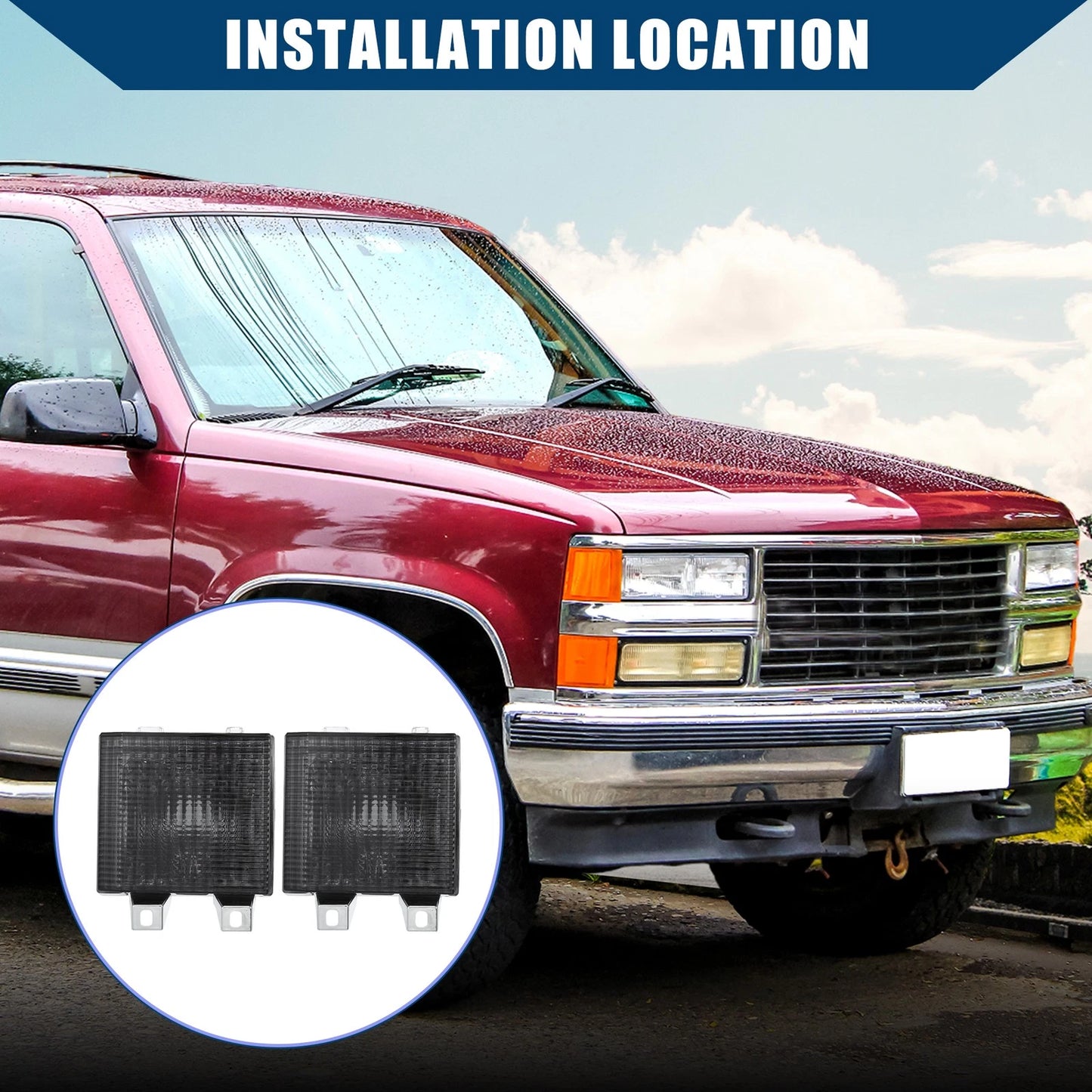 Pair Lens Park Signal Lights Cover for GMC C1500/C2500/C3500 (1983-1986)