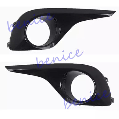 Black Pair Front Bumper Fog Lamp covers Grille for Toyota Highlander (2012–2014)