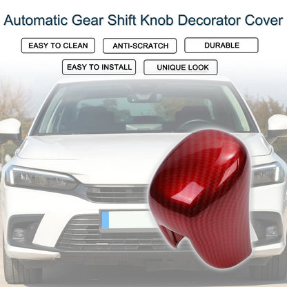 Carbon Fiber Red Gear Shift Knob Cover for Honda Civic (2022-2025)