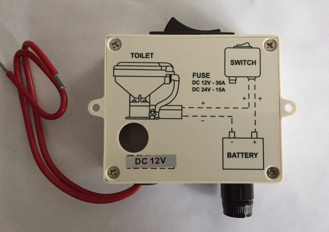 Marine Toilet Switch 12V TMC Switch Box for Marine Caravan RV Toilet