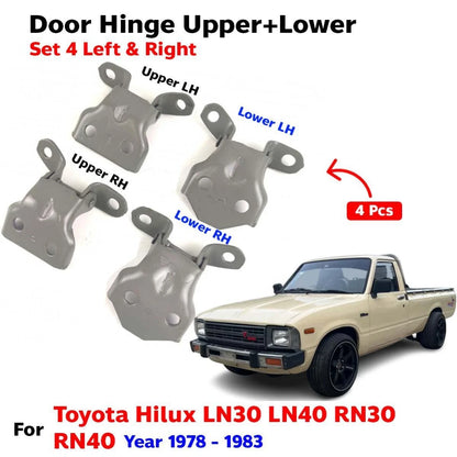 Door Hinge Upper Lower L+R Set 4 Fits Toyota Hilux RN30 RN40 Pickup 1979-83 D08